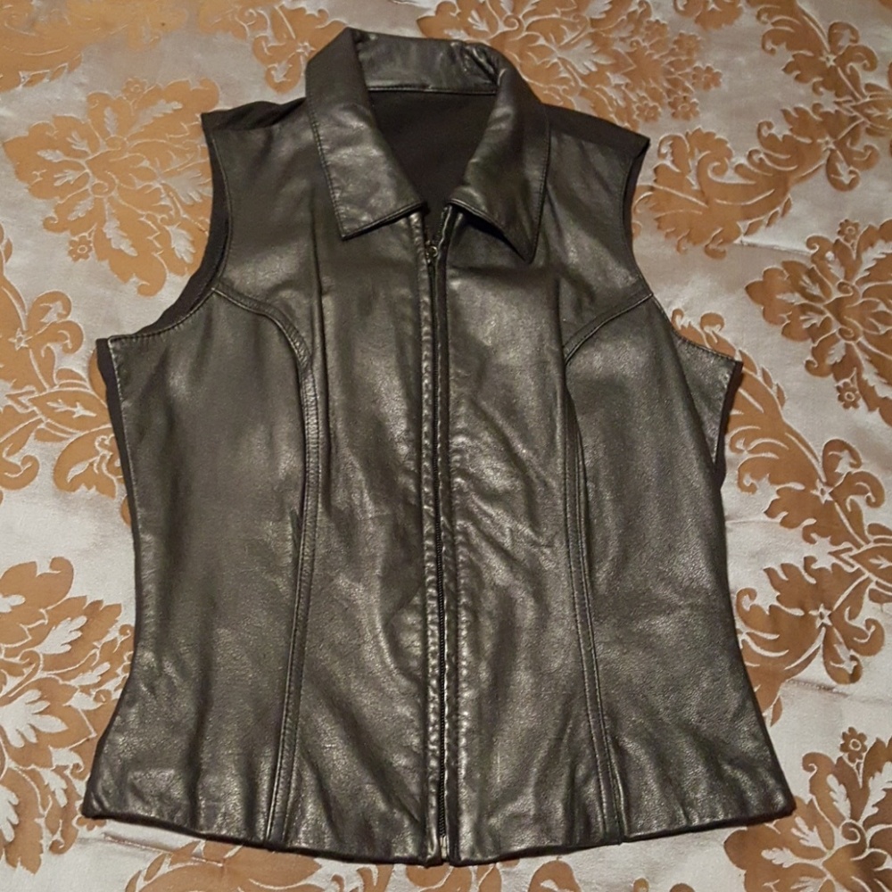 "Wilson's" Black Leather Vest